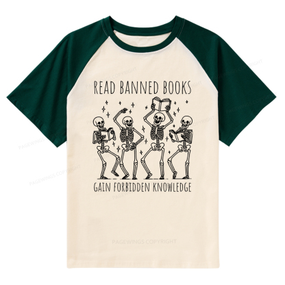 Pagewings Reading Books Tee Book Lover Gift Raglan T-shirt