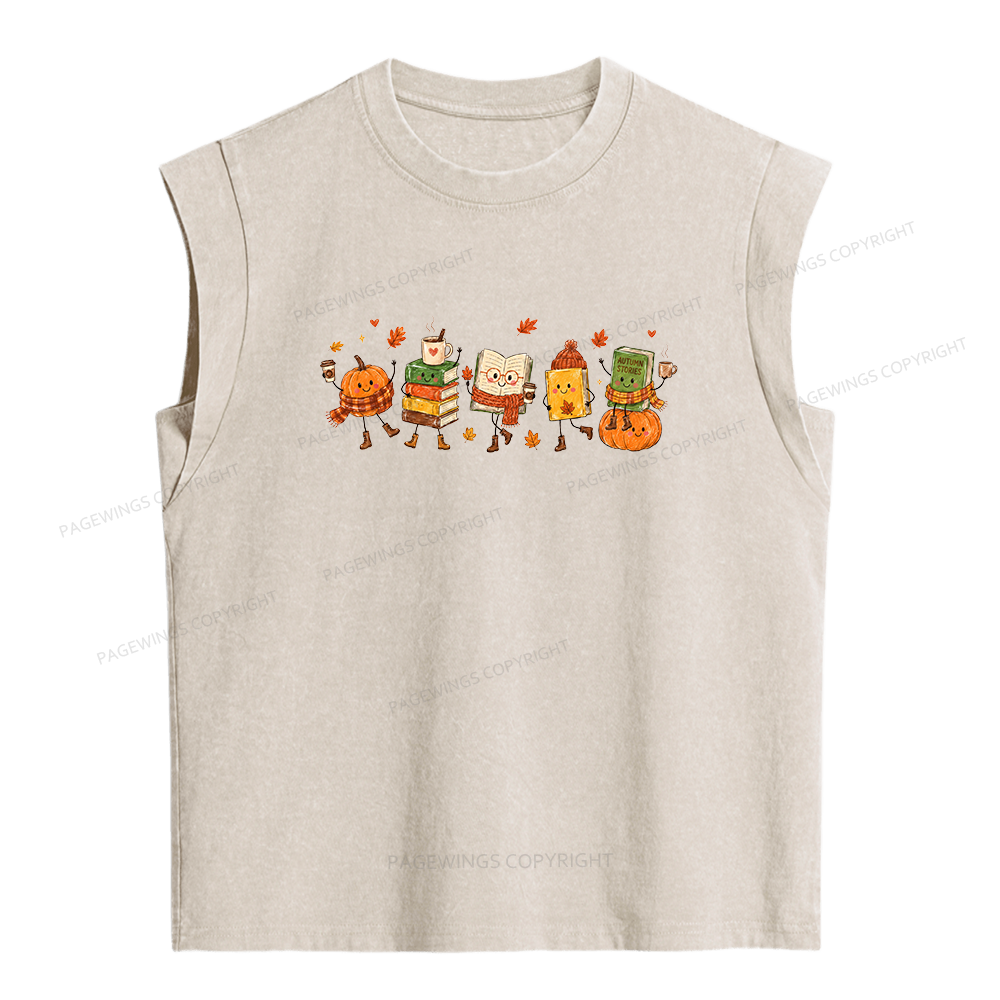 Pagewings All Booked For Fall Women's Washed Tank Top