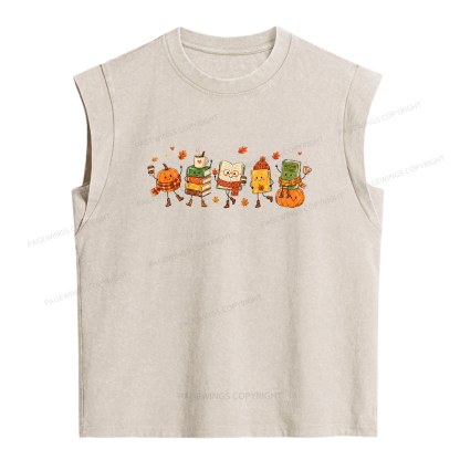 Pagewings All Booked For Fall Women's Washed Tank Top