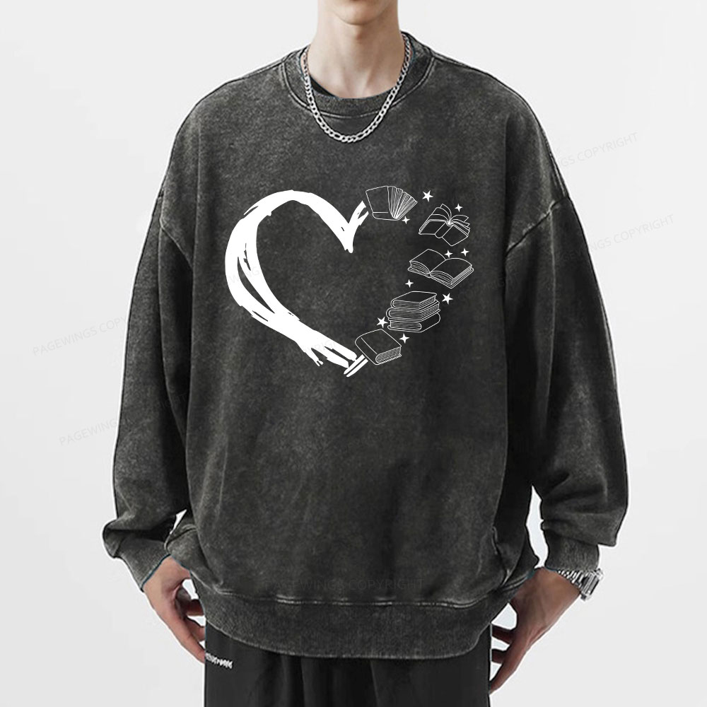 Pagewing Love of Books Unisex Washed Sweatshirt