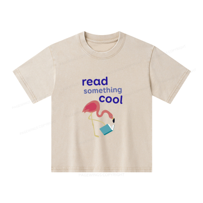 Pagewings Reading Something Cool Unisex Kids Washed T-shirt