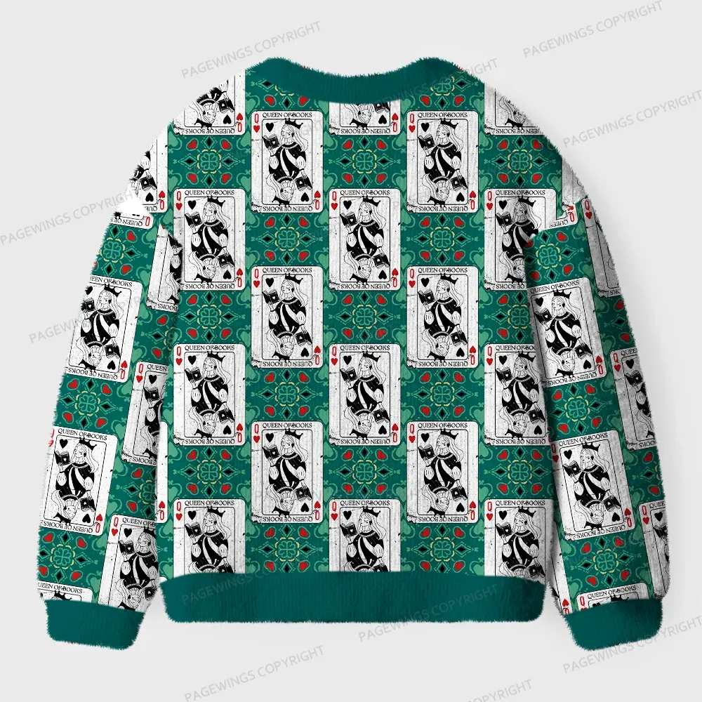 Pagewings Queen Of Books Unisex Ugly Cardigan Sweaters