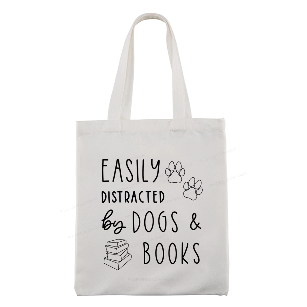 Pagewings Dogs And Books Tote Bag