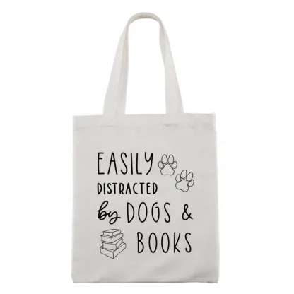 Pagewings Dogs And Books Tote Bag