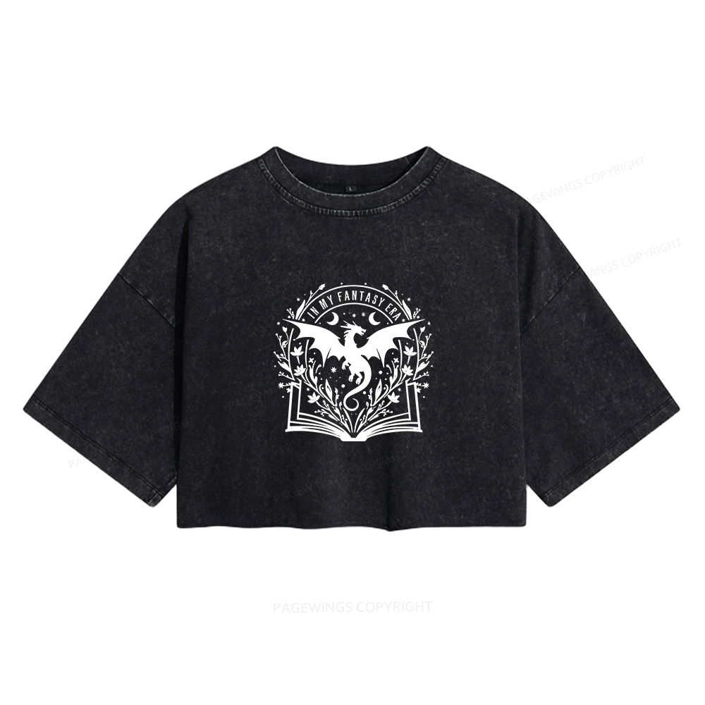 Pagewing Fantasy Era Women's Washed Cropped T-shirt