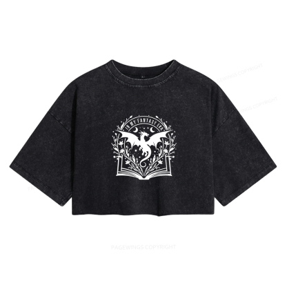 Pagewing Fantasy Era Women's Washed Cropped T-shirt