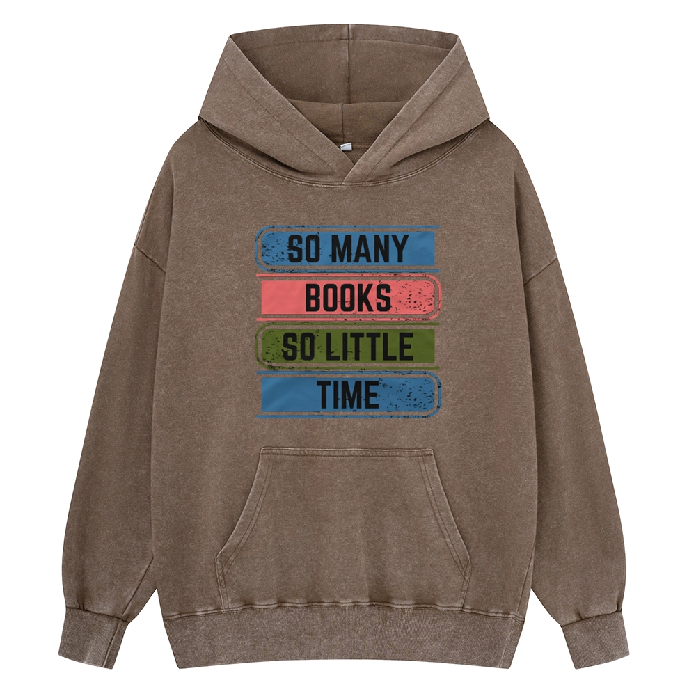 Pagewings So Many Books So Little Time Unisex Washed Hoodie