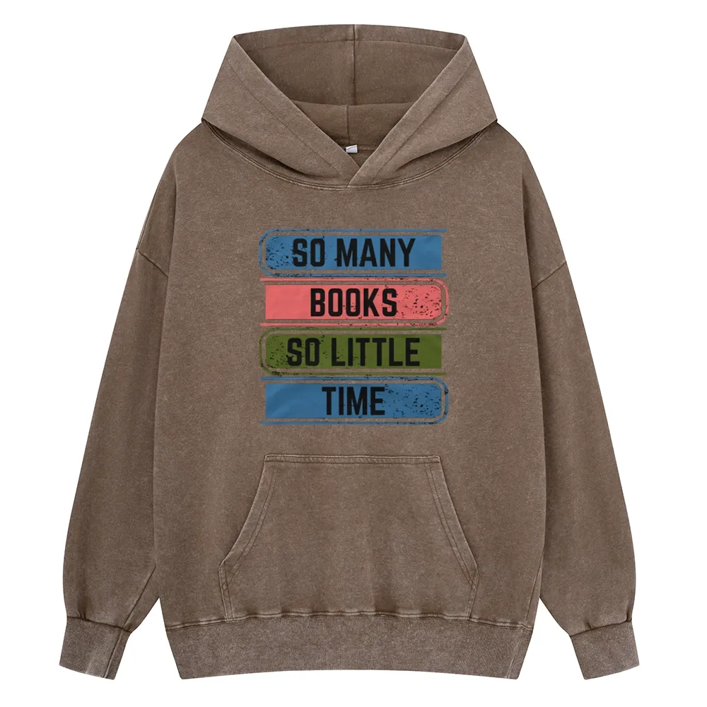 Pagewings So Many Books So Little Time Unisex Washed Hoodie