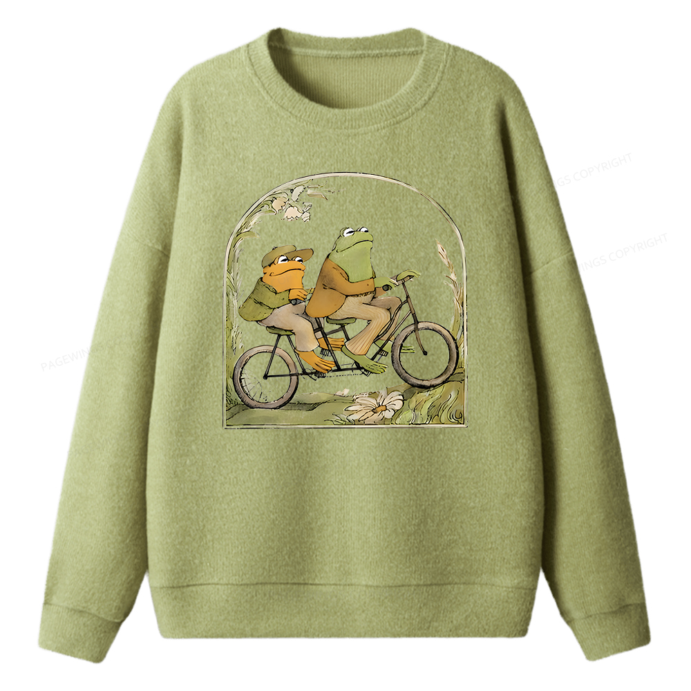 Pagewings Frog And Toad Book Vintage Unisex Knit Sweatshirt