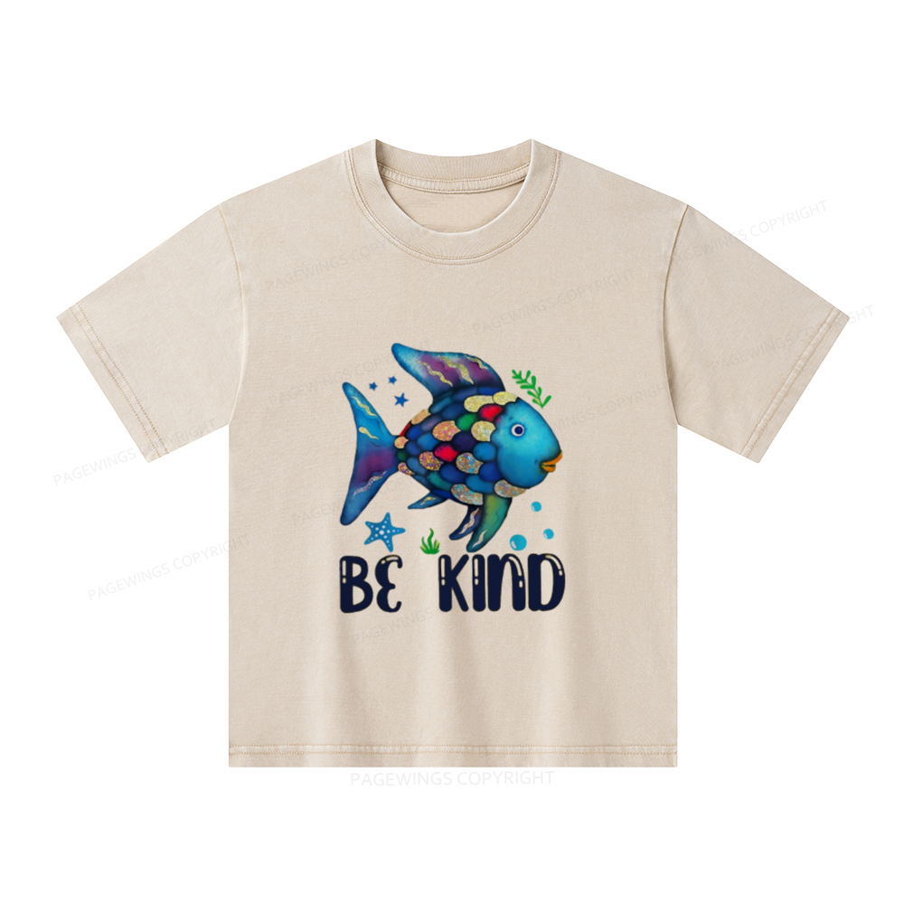 Pagewings Be Kind Book Unisex Kids Washed T-shirt