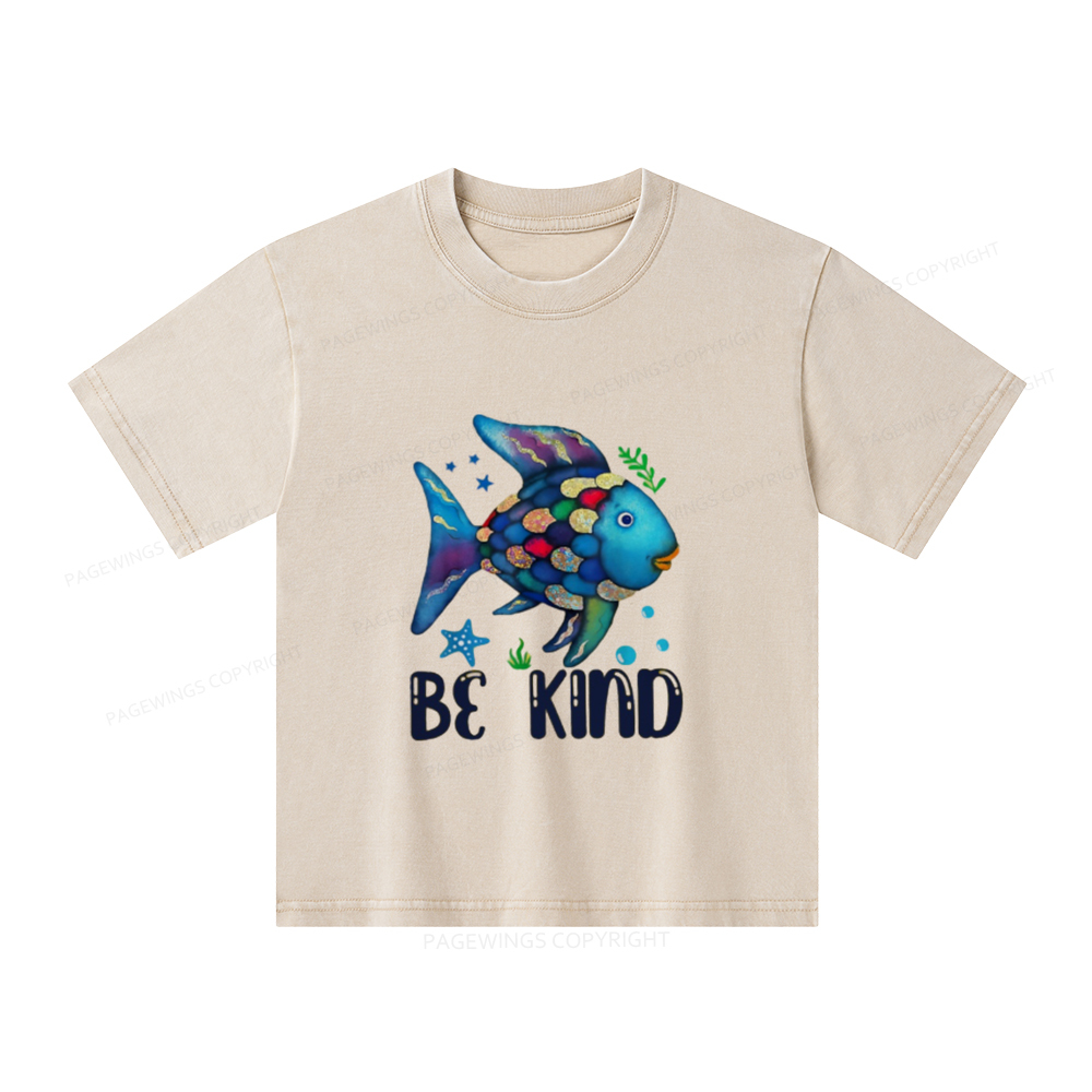 Pagewings Be Kind Book Unisex Kids Washed T-shirt