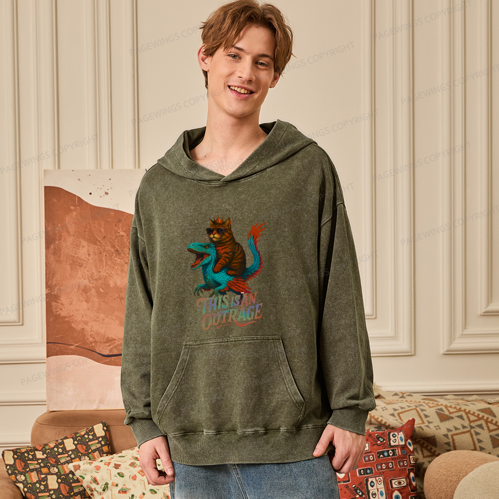 Pagewings Vintage Book Lover Princess Unisex Washed Hoodie