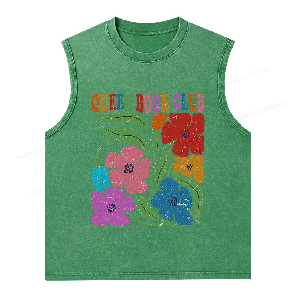 Pagewings Queer Book Club Unisex Washed Tank Top