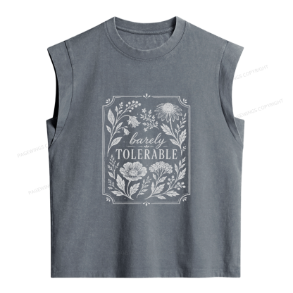 Pagewings Barely Tolerable Women's Washed Tank Top