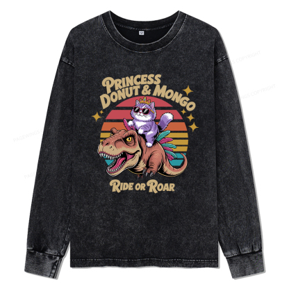 Pagewings Princess Donut & Mongo Unisex Washed Long Sleeve T-shirt