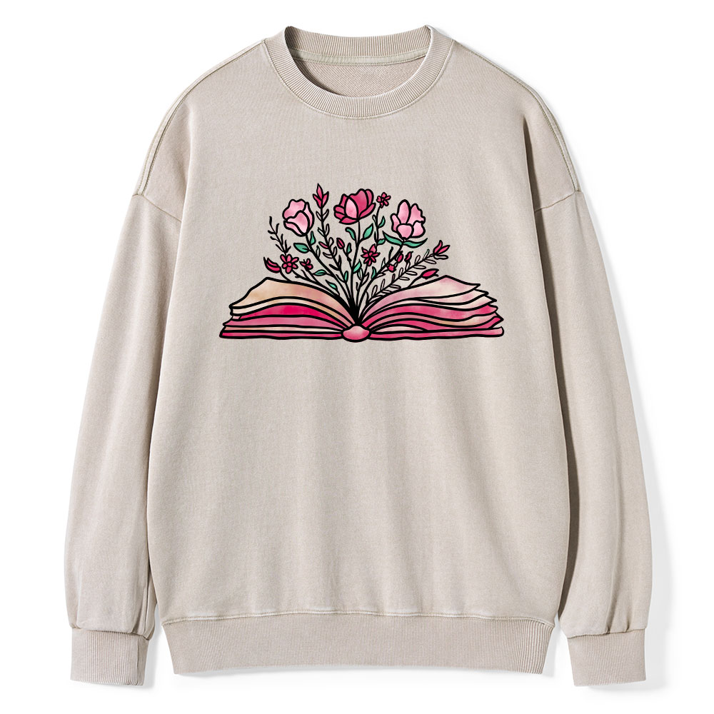 Pagewings Booktrovert Definition Funny Book Lover Png Washed Sweatshirt