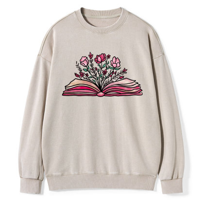 Pagewings Booktrovert Definition Funny Book Lover Png Washed Sweatshirt