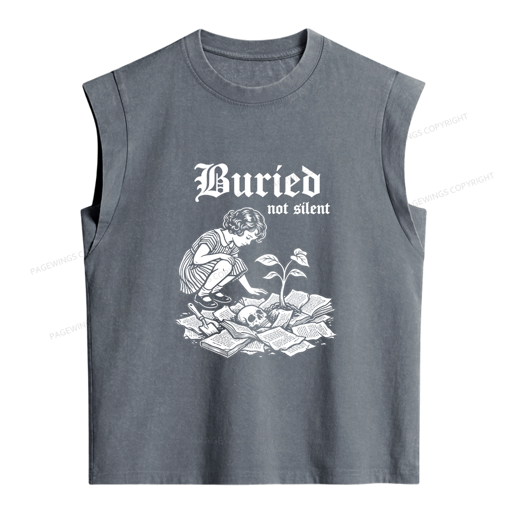 Pagewings  Dark Humor Skull Women's Washed Tank Top