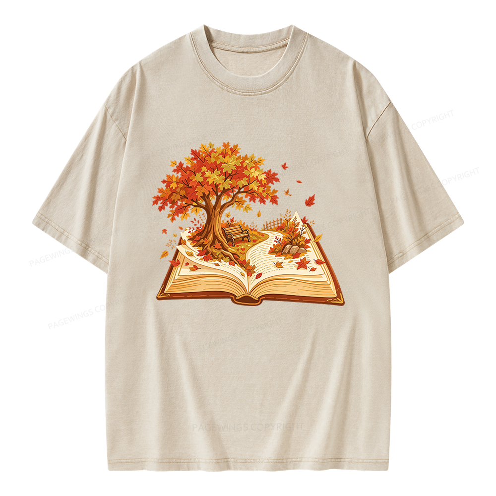 Pagewings Autumn Book Unisex Washed T-shirt