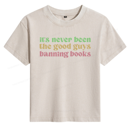 Pagewings It's Never Been the Good Guys Banning Books Women's Washed T-shirt