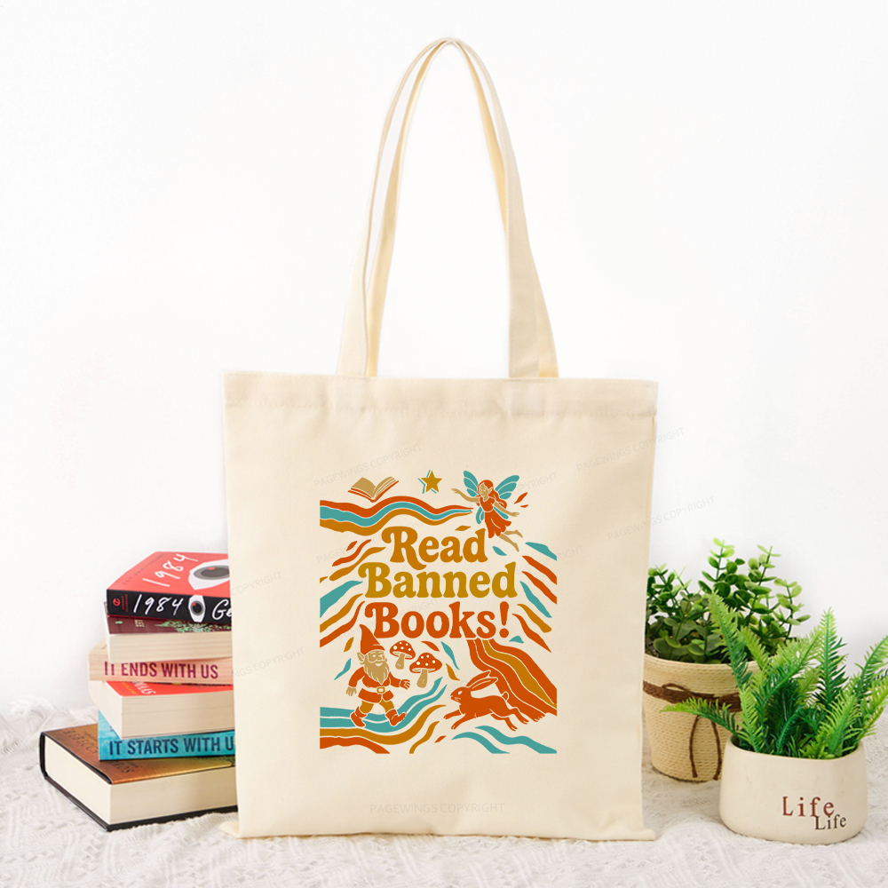 Pagewings Read Banned Books Fantasy Tote Bag