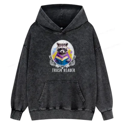 Pagewings Trash Reader Unisex Washed Hoodie