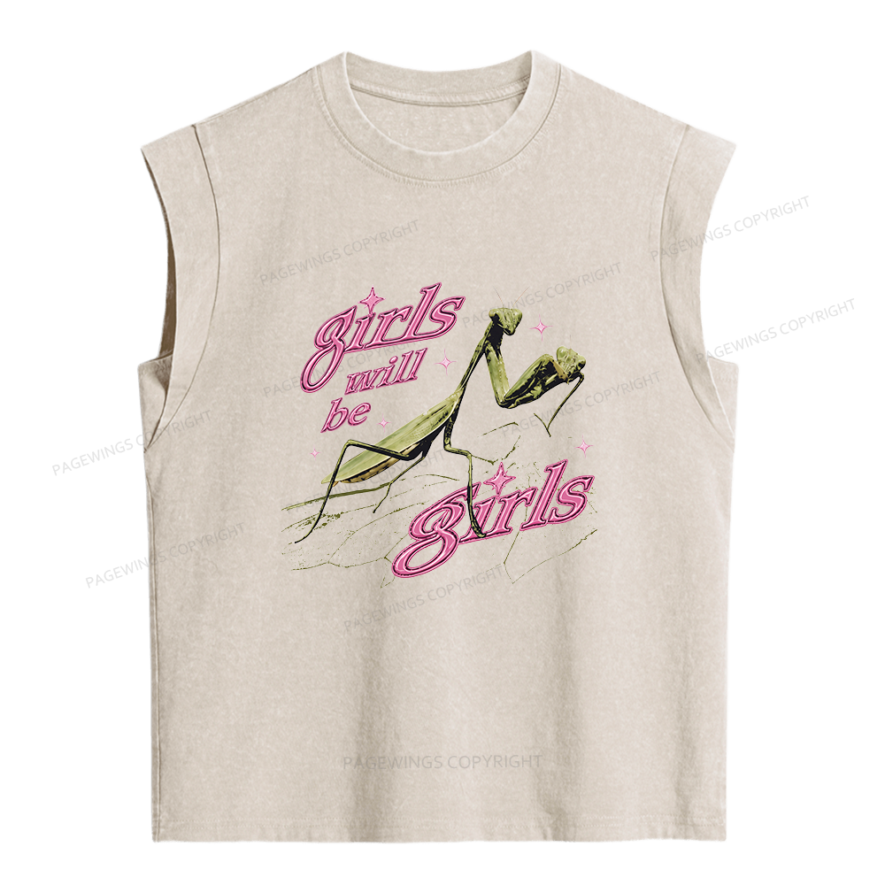 Pagewings Girls Will Be Girls Women's Washed Tank Top
