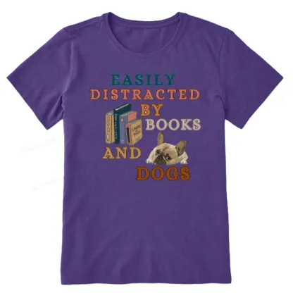 Pagewings Easily Distracted By Books And Dogs Unisex Classic T-shirt