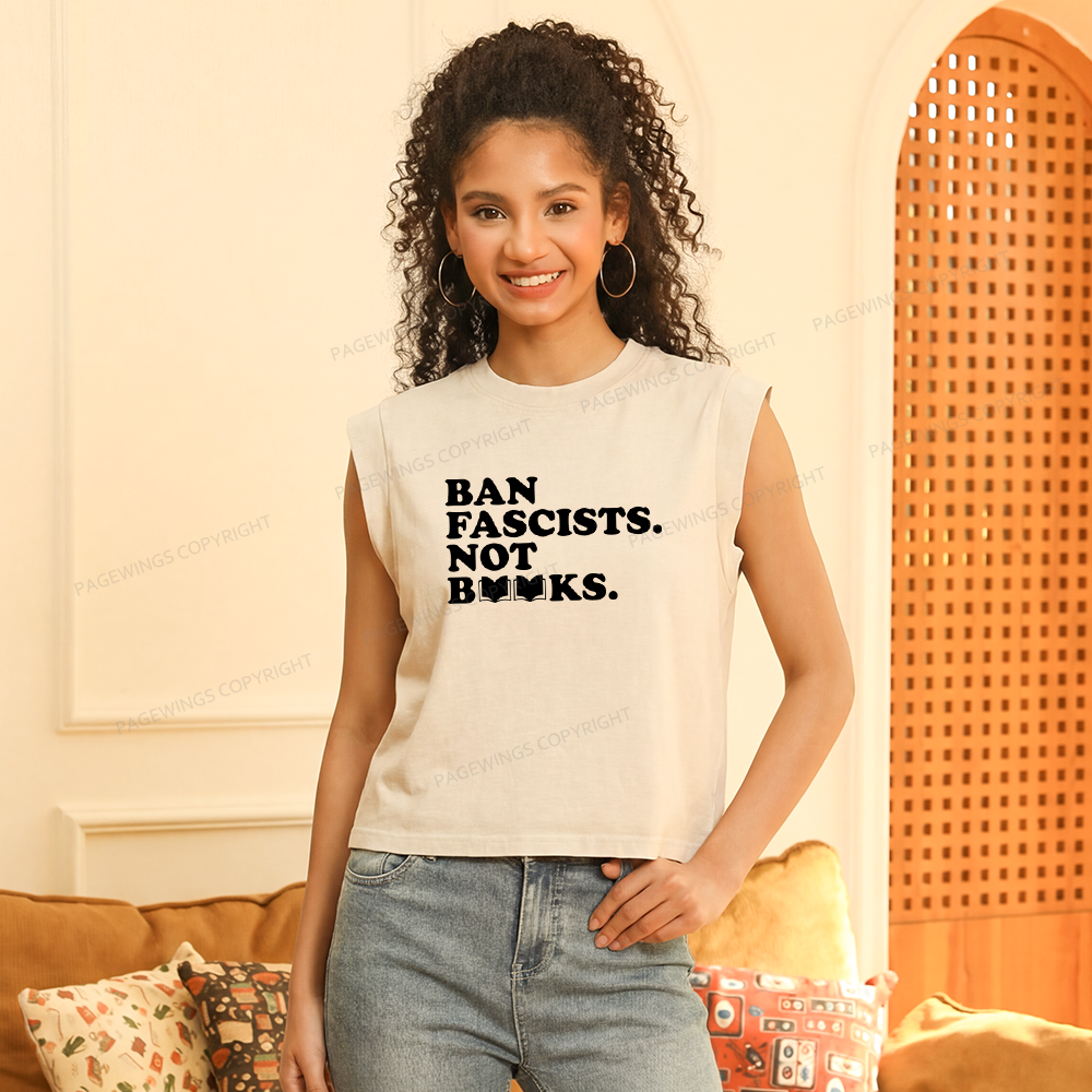 Pagewing Ban Fascists Not Books Women's Washed Tank Top