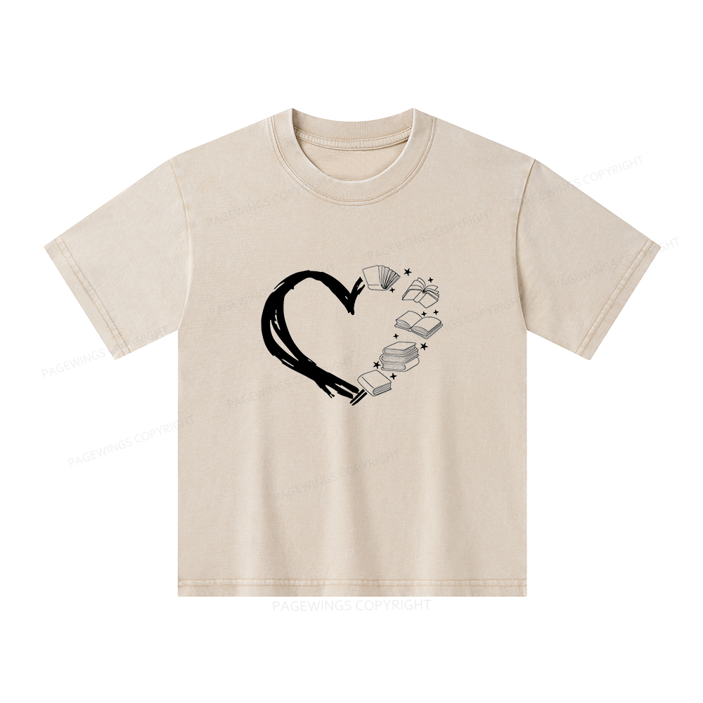 Pagewings Love of Books Unisex Kids Washed T-shirt