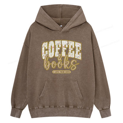 Pagewings Coffee And Books Unisex Washed Hoodie