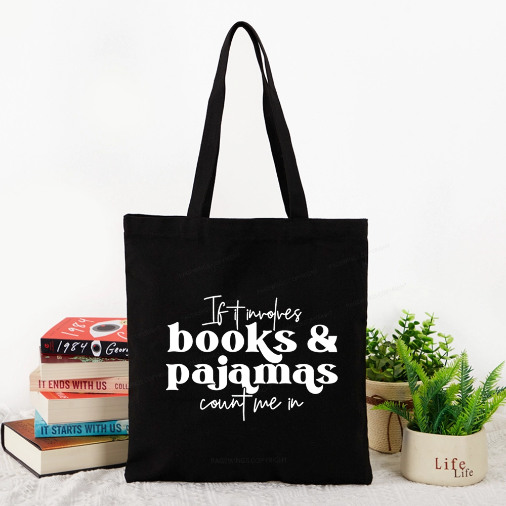 Pagewings Involves Books And Pajamas Count Me Tote Bag