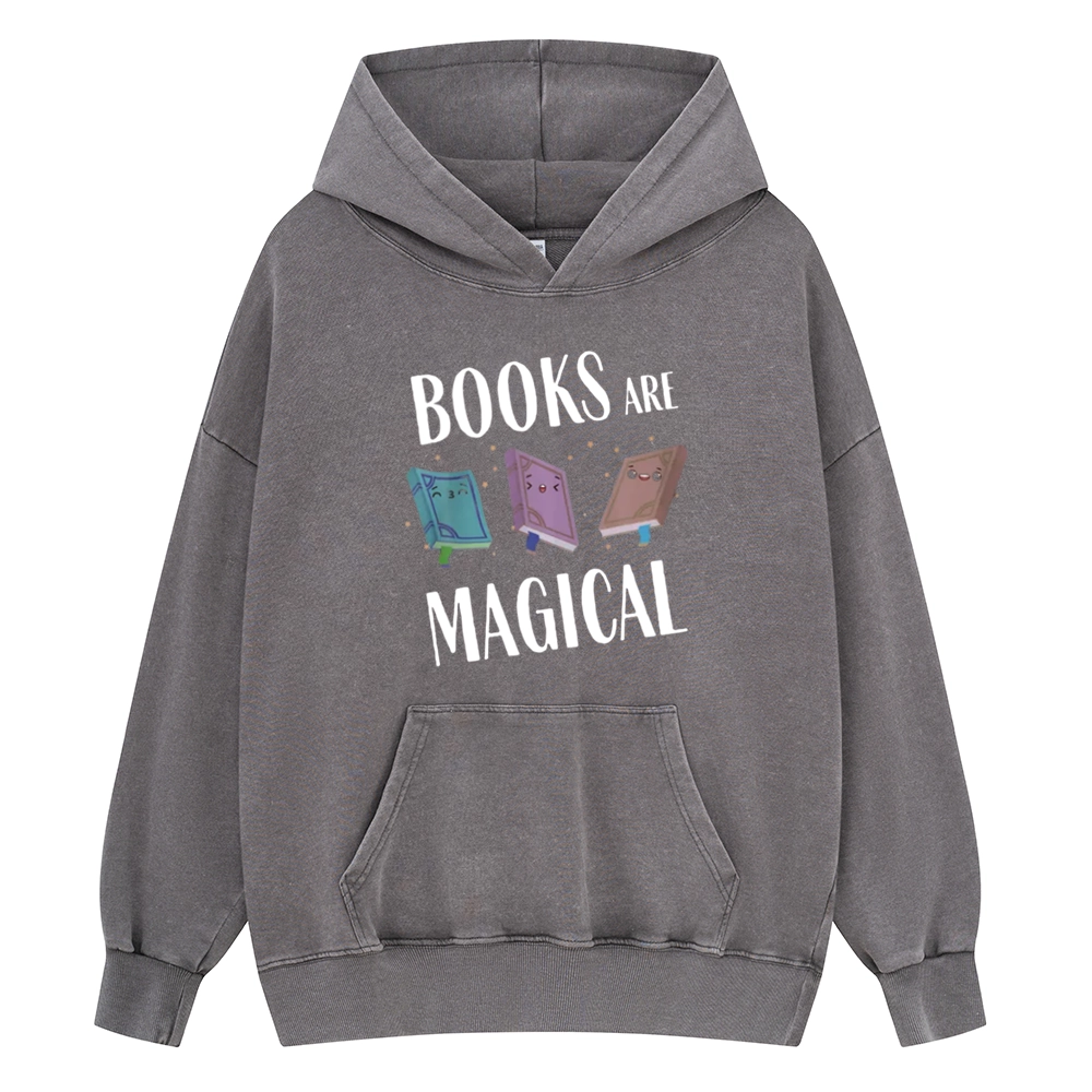 Pagewings Books Magical Unisex Washed Hoodie