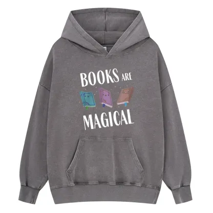 Pagewings Books Magical Unisex Washed Hoodie