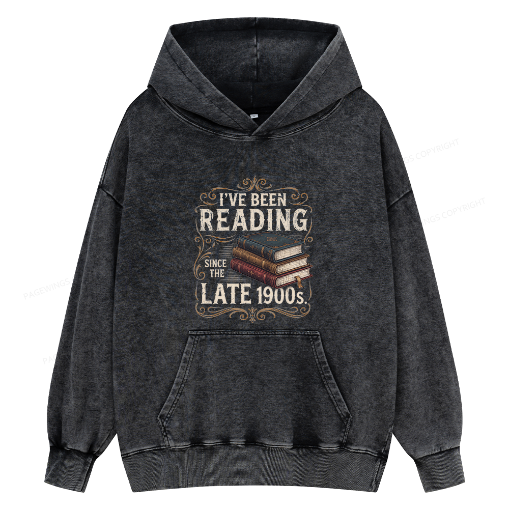 Pagewings Vintage Reading Since Late 1900s Unisex Washed Hoodie