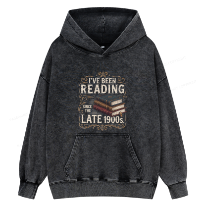 Pagewings Vintage Reading Since Late 1900s Unisex Washed Hoodie
