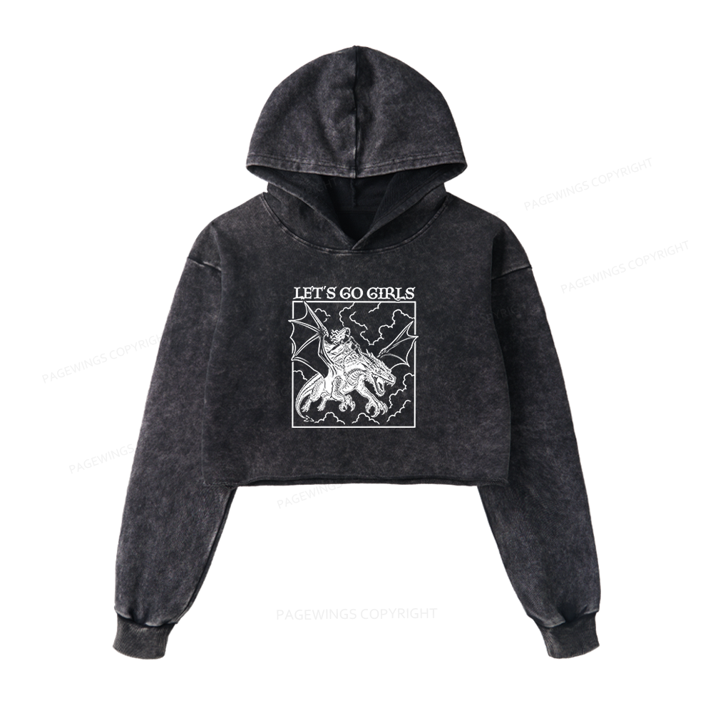 Pagewing Let's Go Girls Washed Crop Hoodie
