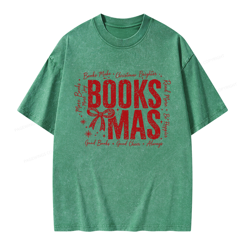 Pagewings Booksmas Unisex Washed T-shirt