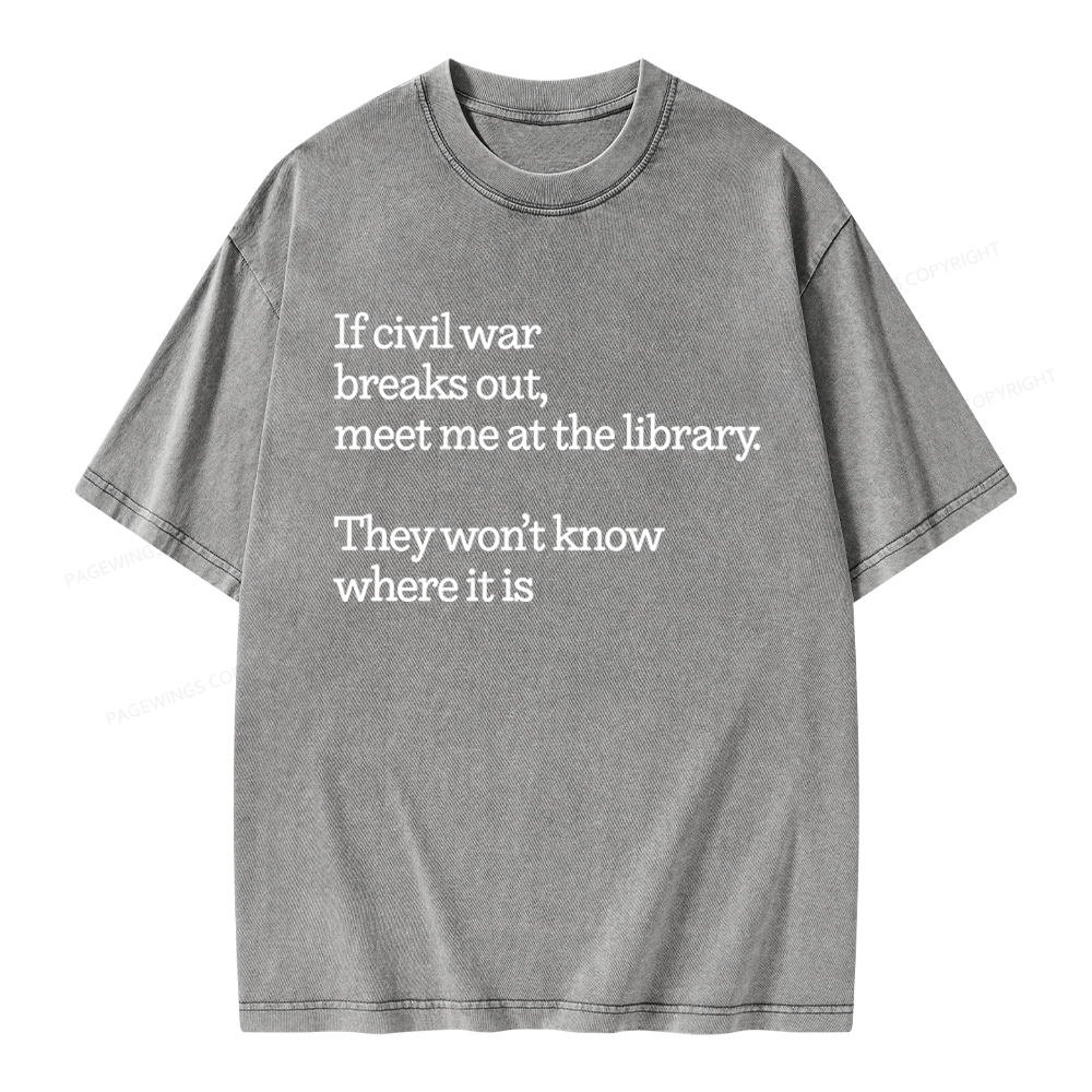 Pagewings Read Banned Books Unisex Washed T-shirt