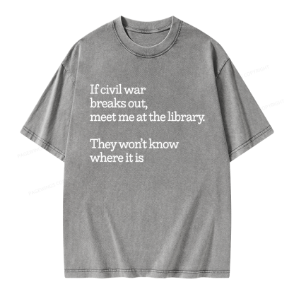 Pagewings Read Banned Books Unisex Washed T-shirt