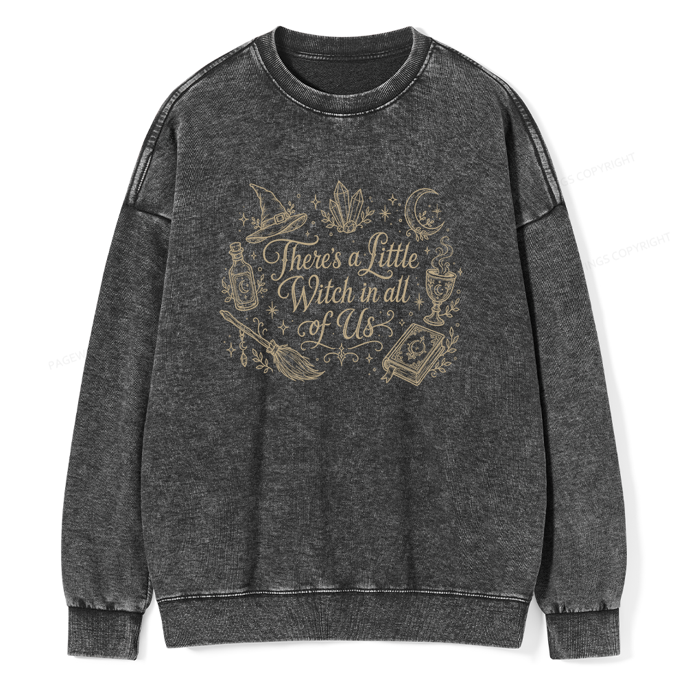 Pagewings Mystical Witchy Unisex Washed Sweatshirt