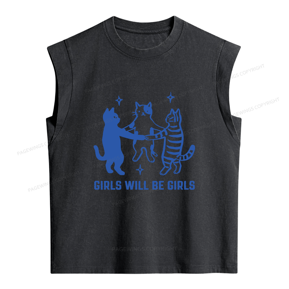 Pagewings Girls Will Be Girls Women's Washed Tank Top
