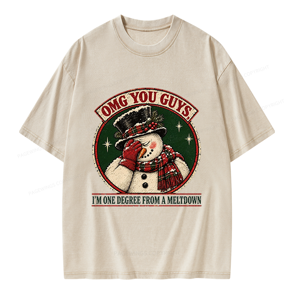 Pagewings Christmas OMG You Guys Unisex Washed T-shirt