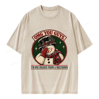Pagewings Christmas OMG You Guys Unisex Washed T-shirt