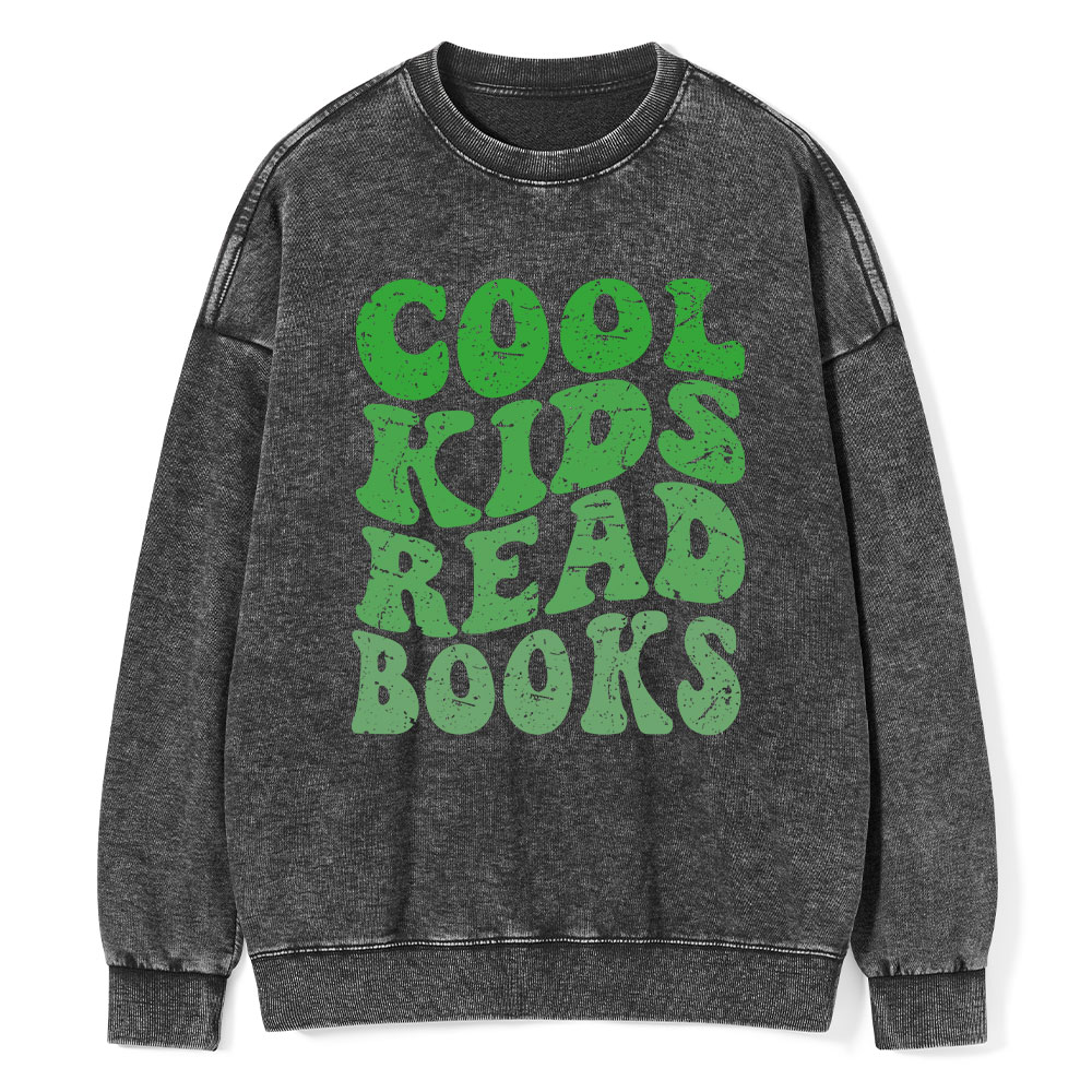Pagewings cool kids read books Unisex Washed Sweatshirt