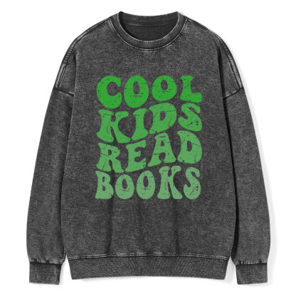 Pagewings cool kids read books Unisex Washed Sweatshirt