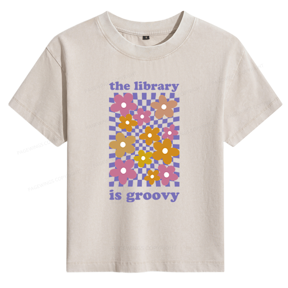 Pagewings The Library is Groovy Women's Washed T-shirt