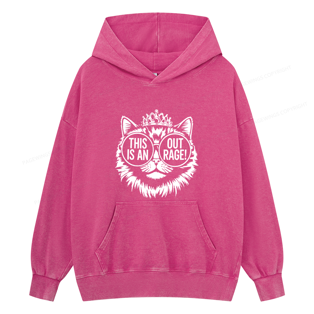 Pagewings This is an Outrage Unisex Washed Hoodie