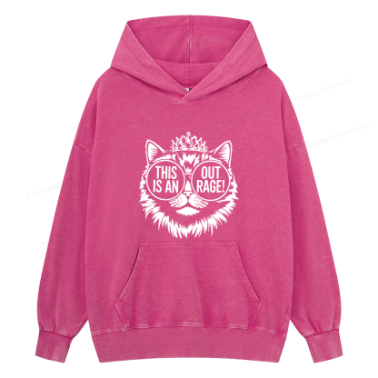 Pagewings This is an Outrage Unisex Washed Hoodie
