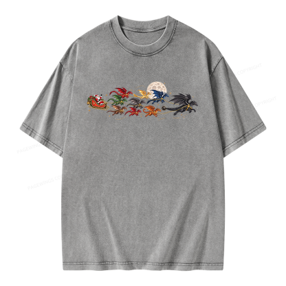 Pagewings Christmas Dragon Bookish Unisex Washed T-shirt